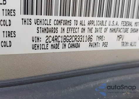 2012 Chrysler Town & Country Touring z USA, uszkodzony, nr VIN 2C4RC1BG2CR331106